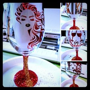 Lady in Red Wine Glass